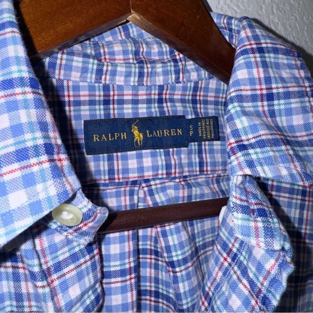 Ralph Lauren Blue Plaid Button Down Shirt - Picture 5 of 8